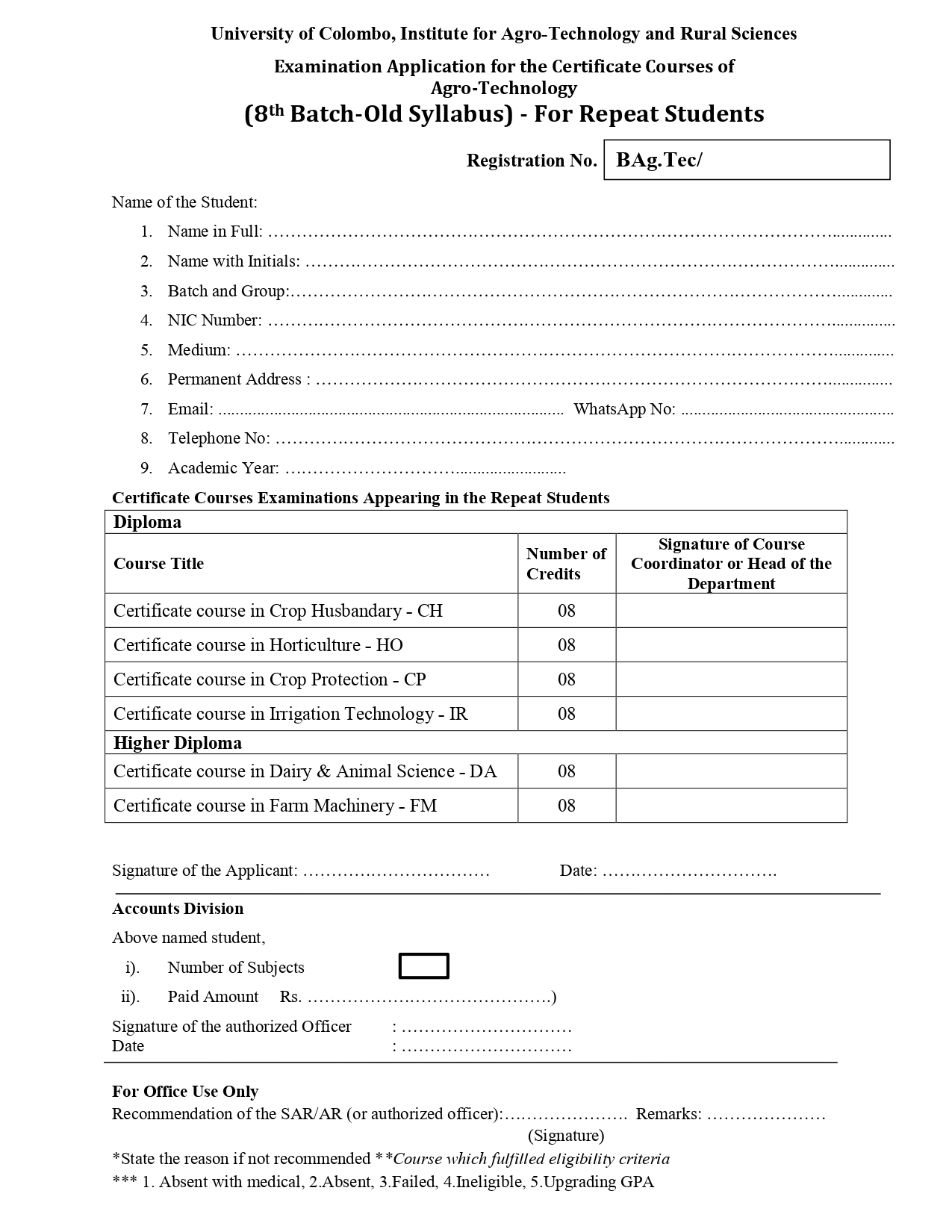 Welcome to UCIARS: Application of Certificate Course Repeat Examination ...